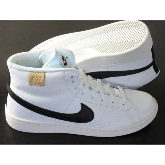 Nike Men's Court Royale 2 Mid Retro Classic Shoes White Black Onyx Sizes NIB - Picture 2 of 5
